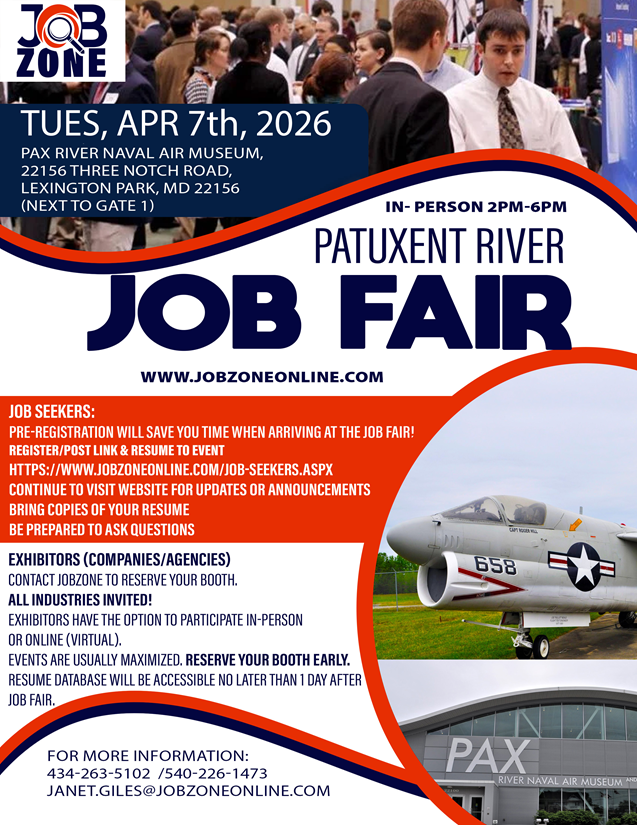 Patuxent River, MD — April 7, 2026 — event flyer